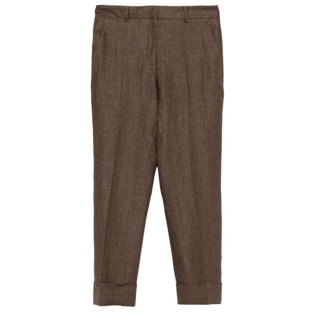Incotex Women Regular Fit Linen Trousers